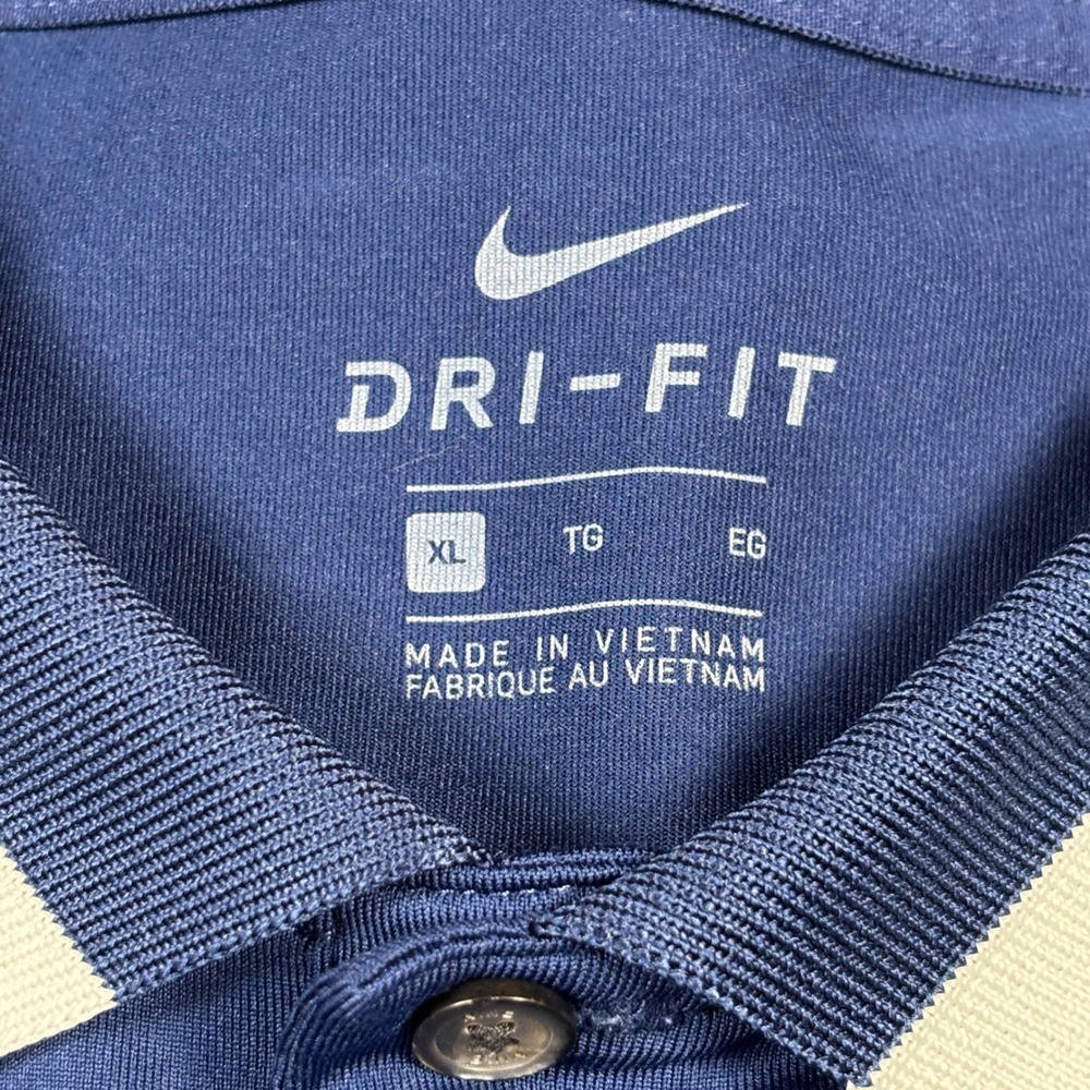 Nike Polo Shirt Mens XL Blue Dri-FIT Triangle Print Short Sleeve Golf Tee - Picture 3 of 12